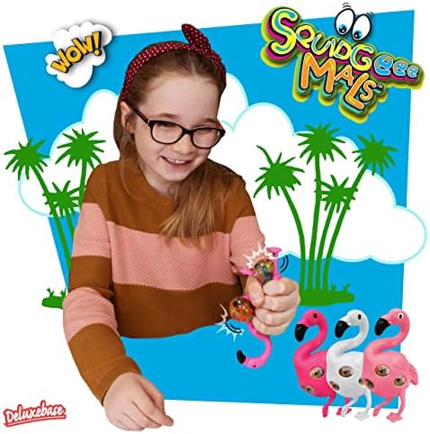 Squidgeemals - Фламинго от Deluxebase. Супер еластични, Меки играчки Flamingo за деца с гелевыми водни бомбички.