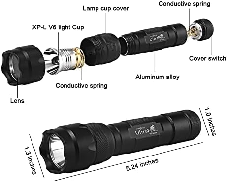 Однорежимный ръчно фенерче UltraFire WF-502B, XP-E V6 LED, Тежки led светлини hwawys капацитет от 1000 Лумена,