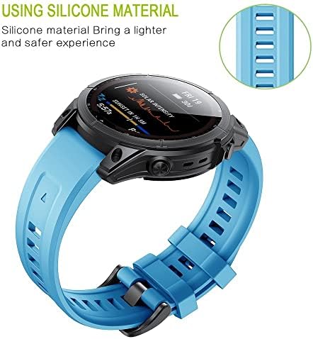 SAWIDEE 22-26 мм Силикон Каишка за часовник Въжета за Garmin Fenix 6X6 Pro 7X7 5 5X3 3HR 945 Гривна за умни часа быстроразъемный Гривна (Цвят: W, Размер: 22 мм, G1)