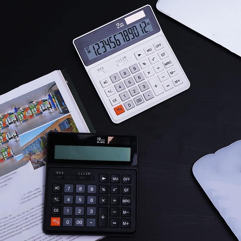 LDCHNH Настолен Калкулатор Финансов Счетоводен офис Слънчев калкулатор 12-Цифрен Преносим калкулатор двойно захранване