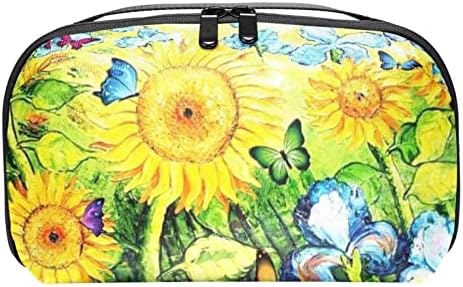 Електронен органайзер Sunflower, устойчив на удари калъф за носене, защитен калъф, малка чанта-органайзер за кабели за пътуване