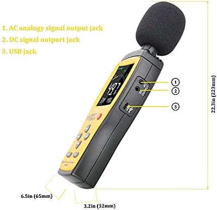 SDFGH Цифров Измерител на нивото на Звуково Децибела шум на Аудио Тестер 30 ~ 130 dba Цветен LCD дисплей Авто Микрофон