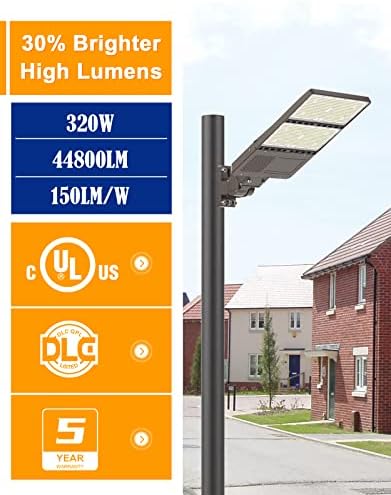 Led лампа за паркиране с мощност 320 W, посочен в UL & DLC, 44800Лм 5000 ДО IP65, търговски светлини на полюсите, Външно осветление