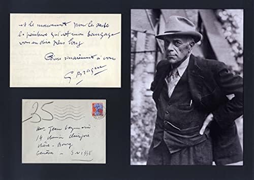 Писмо с автограф в стила на кубизма Жорж Брак, подписано и смонтированное