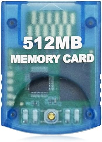 Hyamass 512 MB (8192 блока) Бърза хранилище за Gamecube за запазване на слот карта памет, съвместима с комплекти, аксесоари за конзоли Nintendo Gamecube и Wii - син
