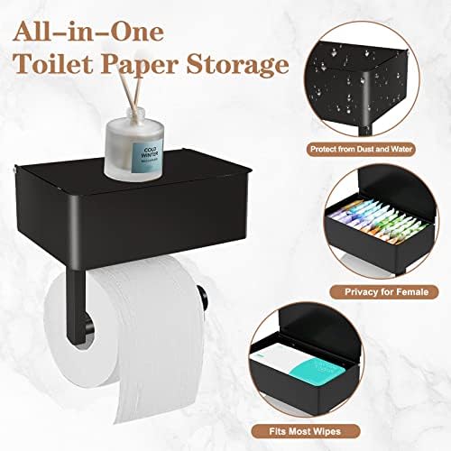 Държач за тоалетна хартия Bjiotun с рафт - за Съхранение на тоалетна хартия от неръждаема стомана SUS304 с диспенсером за салфетки и притежател на ролка тоалетна хартия М?