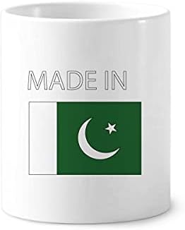 Произведено в Пакистан Държава на Националния флаг на Държач за четка за зъби, Химикалка, Чаша, Чиния от Керамика Чаша за Моливи