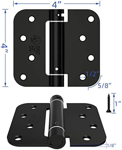 HOSOM 30 Опаковки Матово-черни каси за врати на панти 3,5 инча радиус 5/8 инча, подходящ за стандартни врати, плюс Самозакрывающиеся