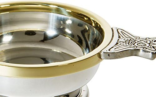I LUV ООД Чаша за дегустация в шотландски стил Quaich с Мед Ръб Среден Размер Перфектен Подарък За Кръщенета, С Възможност за Гравиране
