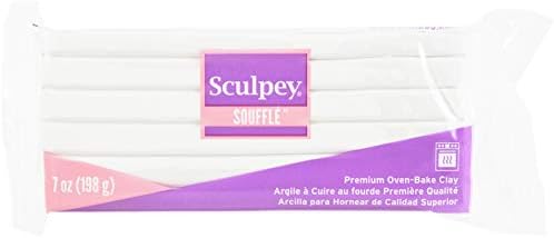 Полимерна глина Sculpey Soufflé ™ за печене във фурна, Igloo White, нетоксичная, 7 грама, отличен за направата на