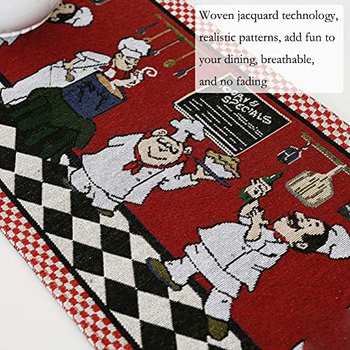 Кърпички за мазна готвач, Тъкани Черги от Гоблени - Комплект от 4 Декоративни постелки готвач, Топлоизолационни Кърпи за кухня в Трапезария, Устойчиви на петна, 13x19 и