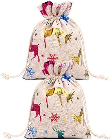 ABOOFAN 10 бр. Цветни Снежна Лосове Чанта От съвсем малък С Джобове за Вечерни Подарък Чанта За Съхранение на Коледно парти