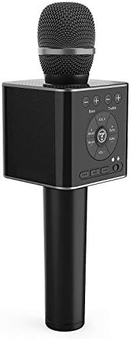 Микрофон за караоке TOSING 04 Безжична Bluetooth, 10 W, Двойна динамиката, силата на Звука на микрофона +/-, USB/Aux Възпроизвеждане на високите честоти/бас/ехото на собствените си