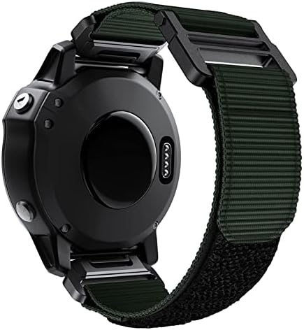 Орешники за ремъците за часовници на Garmin, Съвместими с Fenix 6X 7X Pro GPS 5X 3HR Descent Mk1 Mk2, Титан каишка велкро 26 мм, быстросъемный найлонов платно каишка (Цвят: армейски зелен,