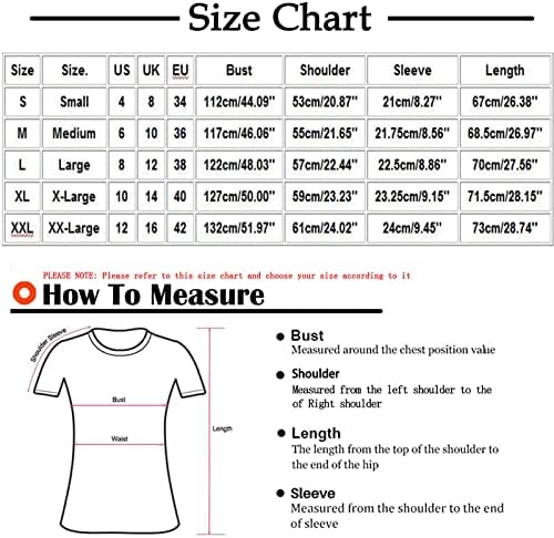 Дамска Блуза Свободно Намаляване с Къс Ръкав Vneck Graphic, Плюс Размера на Свободна Засаждане, Тениска за