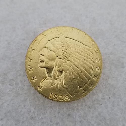 Старинни Занаяти Американски 1928 5 Златни Монети Индийски Монети Сребърен Долар Колекция на Външната търговия