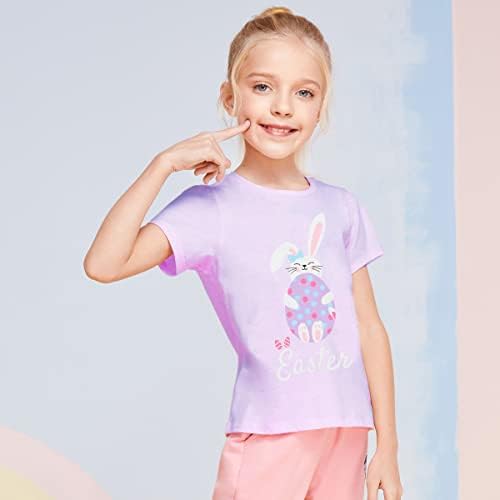 Великденски Ризи за малки Момичета, Тениска с изображение на Заек, Тениски с Изображение, Детски Блузи с