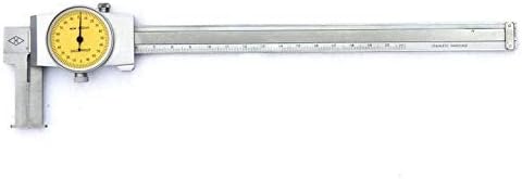 Точност Штангенциркуль с циферблат от неръждаема стомана с плоски вътрешната канавкой 50 mm Обхват на 25-200 мм Резолюция 0,02 мм Грешка на показанието на 2 мм