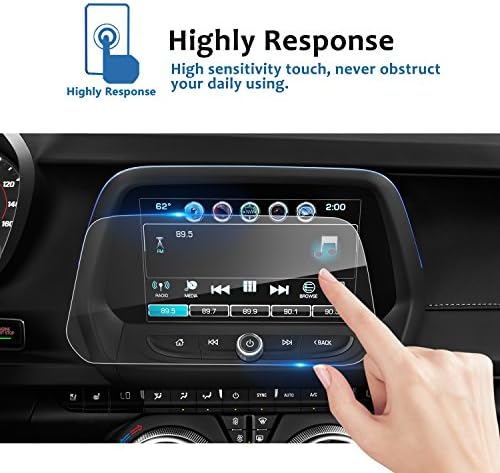 Защитно фолио за екран за навигация на автомобила LFOTPP за -2022 Chevrolte Camaro 8 Инча, Закалено Стъкло Твърдост 9H, Авто Информационно-Развлекателен Стереодисплей, Централен