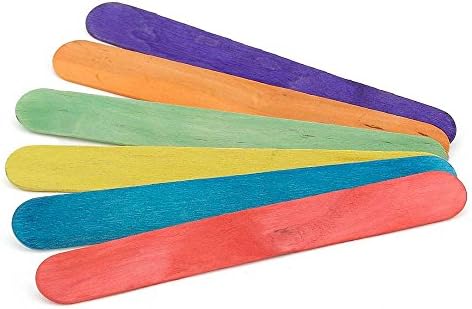 Hygloss Products Цветни Пръчици за бродерия – Ярки Дървени Пръчици за popsicle – 6 инча, 100 разноцветни
