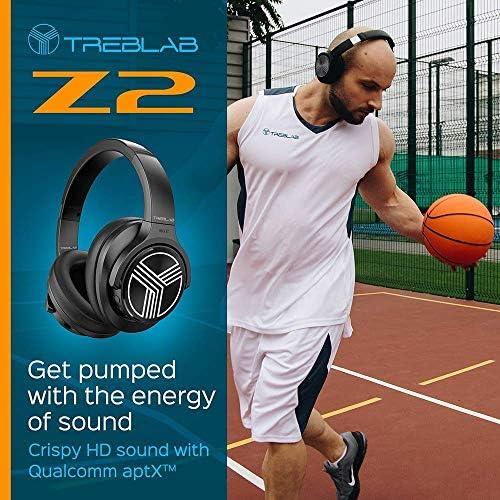 TREBLAB Z2 | Режийни Спортни слушалки с микрофон | Bluetooth 5.0, Активно намаляване на шума (ANC) | Време за автономна работа