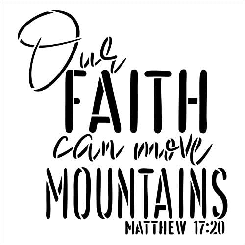 Шаблони Матей 17:20 от StudioR12 | Вера може да се премести планини | Християнско вдъхновение под формата на курсив за