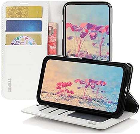 Чанта-портфейл STENES Bling за телефон, съвместим с Samsung Galaxy Note 20 - Стилен Дизайн във формата на 3D-рози и пеперуди, ръчно изработени, Кожен калъф с защитно фолио за екрана и