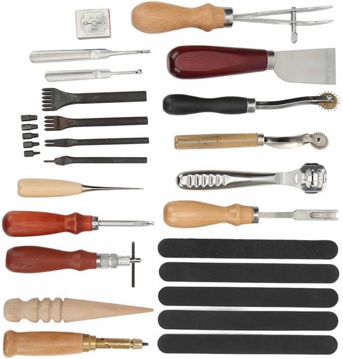 Набор от инструменти за фабрика за щавене на кожи занаяти с Буковой Дръжка, Ретро Инструмент за фабрика за щавене на кожи