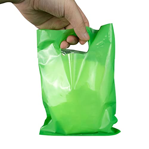 ysmile Зелена Пластмасова Продуктовата Чанта за Малкия Бизнес Пластмасова Пазарска Чанта с дръжка на Goodie Дребно на 5.9
