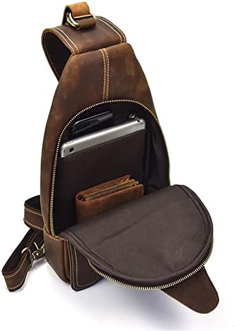 DLVKHKL Мъжки Нагрудная чанта в стил Ретро, Ежедневни Диагонално чанта През рамо, Малка Раница, мъжки чанти Tide