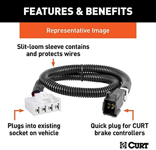 CURT 51432 Быстроразъемный Теглене на Кабели, Електрически Спирачен контролер ремарке, Изберете Ford F-Series Super Duty,