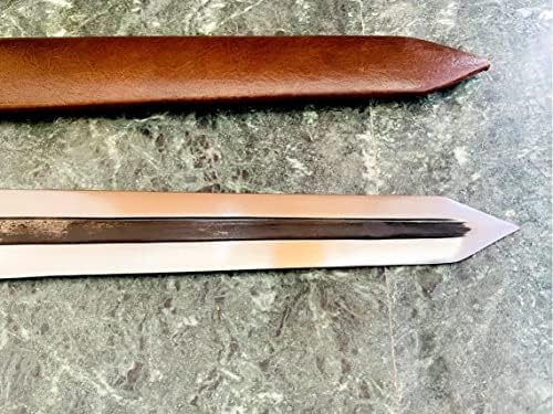 PSK198-40 инча Дълъг Меч Hawk Raider Меч - Меч, ръчна изработка, Непалски Тренировъчен меч, се предлага в естествена кожа