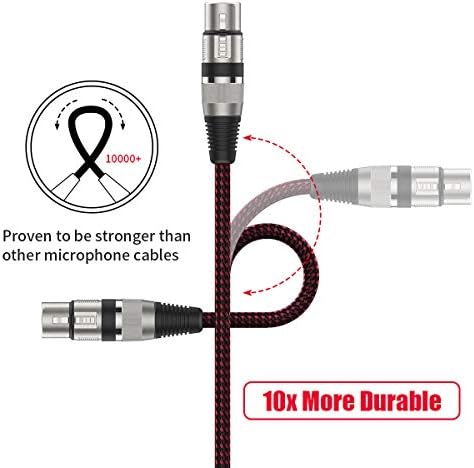 Конектор XLR кабел 1/4 TS 3 фута 2 опаковки, ДВУСЛОЙНИ Микрофон на Кабел в Найлонов оплетке TS 6,35 мм Моно