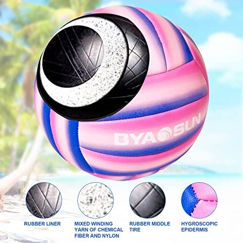Мек Официален Волейбол BYAOSUN за вътрешно плажа на открито, Тренировъчен Волейбол размер 5 за Начинаещи Тийнейджъри и Възрастни