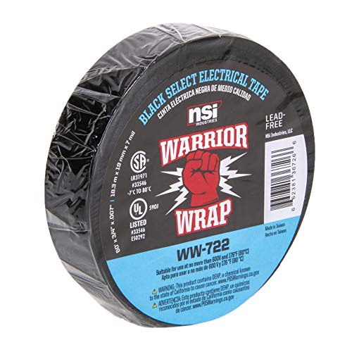 Vinyl Тиксо NSi Industries WarriorWrap Select 3/4 инча x 60 фута 7 mils, черна