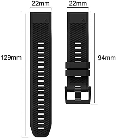Съвместимост за Garmin Fenix 5, Мек силикон гривна, Взаимозаменяеми каишка за часовник Garmin Fenix 5/Fenix 5 Plus/Fenix 6/Fenix 6 Pro/Forerunner 935/Forerunner 945/Approach S60/Quatix 5 (Ширина: 22 mm)