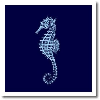 Триизмерна татуировка под формата на сладко морско конче в синьо и сиво - Ютия на теплопередаче (ht_357375_1)