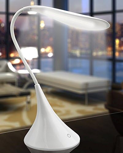 Настолна лампа iZoom Swan LED Light, гъвкава Гъши врат, с USB и батерии, 3-лентов сензорен димер, 120 Лумена,