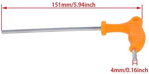 Utoolmart 4 мм/0,16 инча Метричен Двойна Глава С Т-Образна дръжка Шестостенния Ключ 151 мм/5,94 инча Общата Дължина на 1
