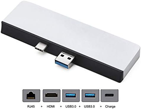 Xiwai Type-C USB-C за HDMI и Dual USB3.0 OTG и RJ-45 Gigabit Ethernet Адаптер за Surface Pro 7