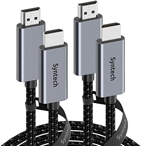 Кабел Syntech 4K, HDMI 3,3 фута и 10 фута (2 комплекта), Високоскоростен HDMI кабел 2.0 18 Gbit/s, HDR 4K @ 60