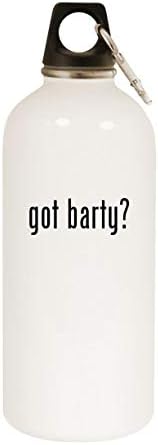 Molandra Products got barty? - Бутилка за вода от неръждаема Стомана бял цвят на 20 грама с карабинка, Бяла