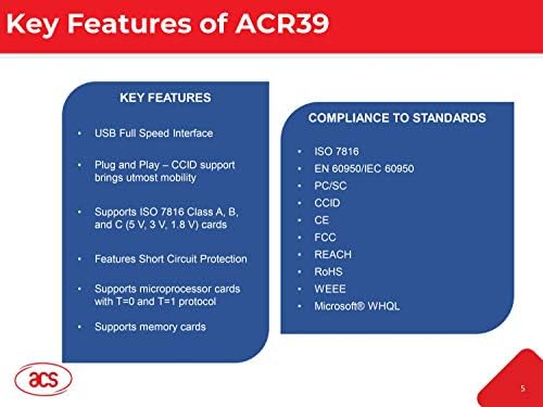 USB Четец за смарт карти ACS ACR39U