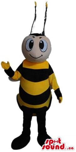 SPOTSOUND Черно-Жълто пчела Cartoony Герой Талисман Канада Костюм на Карнавалните Костюми