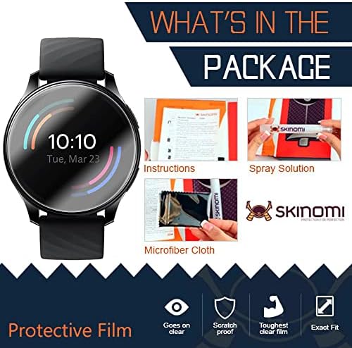 Защитно фолио Skinomi, съвместима с часове Oneplus Watch (6 бр. в опаковка), Прозрачен филм TechSkin TPU със защита