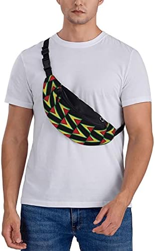 Туризъм Поясная Чанта Флаг Гвиана Ямайка Клетчатая Поясная Чанта През Рамото Си Лека Поясная Чанта