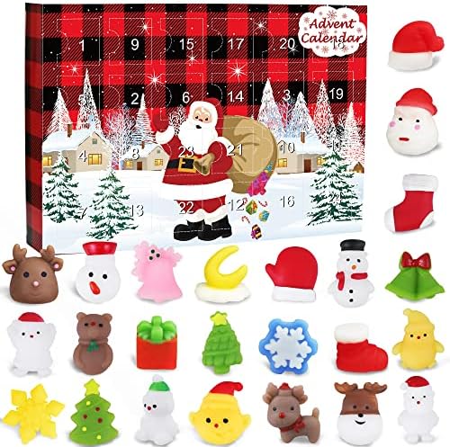 Коледен Адвент-календар 2022 г., за деца - Календар за обратно броене на Коледа на 24 ден от 24 Красиви меки играчки