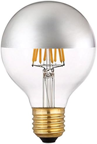 Половината Хромирани ретро Led лампа с нажежаема жичка G25/G80 6W Edison Bulb, Сребро Фитил, на Основата на E26, Мек