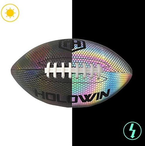 ТВ HOLOWIN Холографски нажежен отразяваща футболна топка за нощни игри и тренировки, светещи в тъмното, страхотни