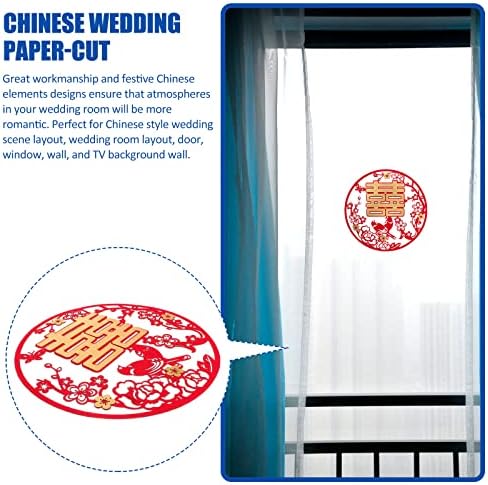 Amosfun 5шт Сватбени Етикети С Двойно Щастие Китайското Традиционно Сватбена Украса
